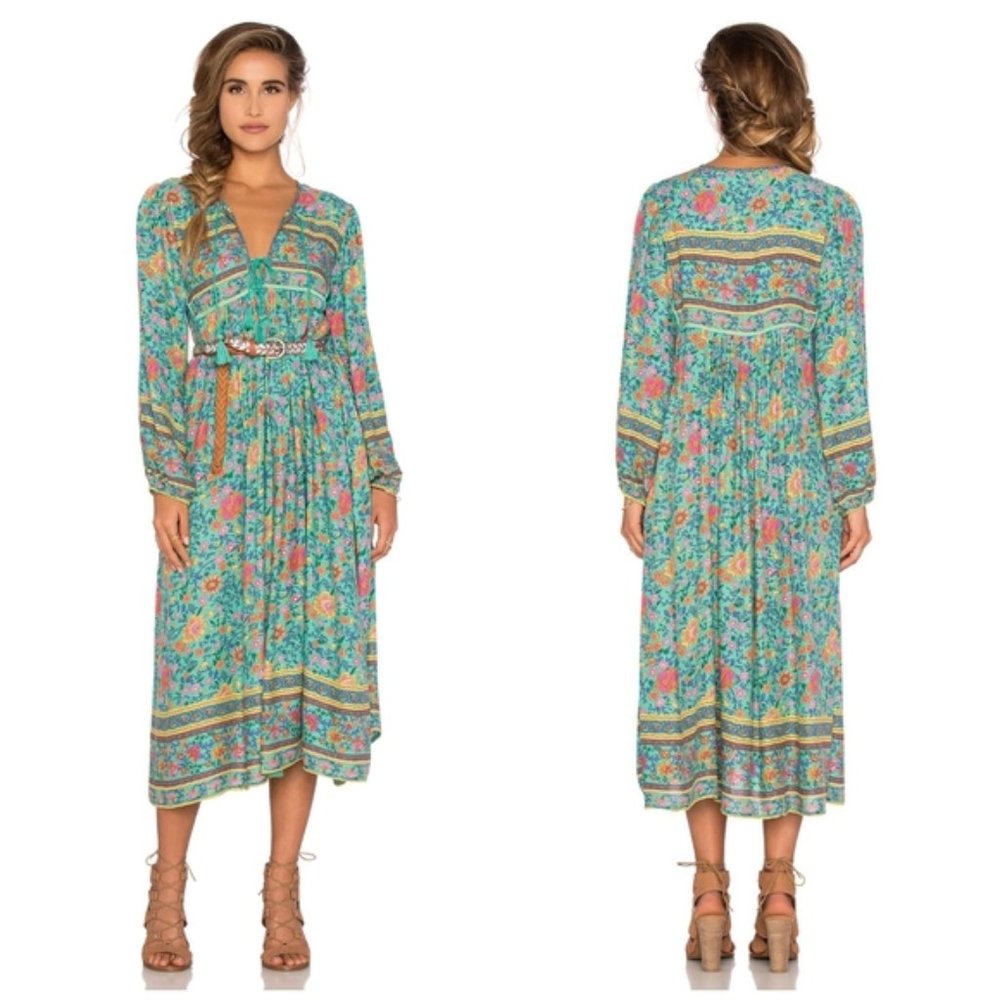 Long Sleeve Bohemian Floral Maxi Dress